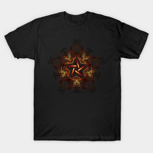 Mystical fiery star ( Wiccan Fire Pentagram ) T-Shirt